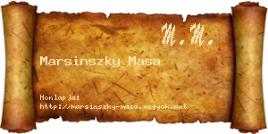 Marsinszky Masa névjegykártya